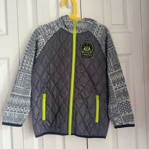 Star Wars Gray Full Zip Hoodie with Neon Green Trim